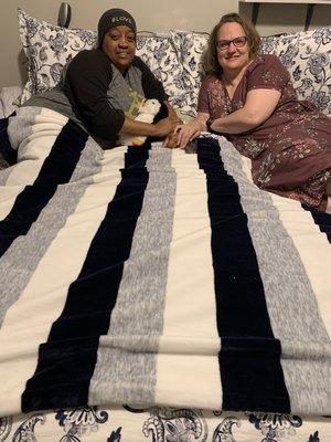 My partner and I in the best bed ever!