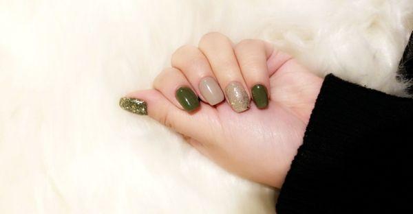 She insisted on trying Olive Green and I love them!