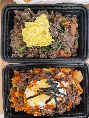 Japchae & Kimchi Fried Rice