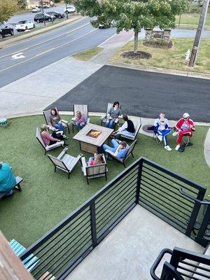 Cool fire pit out front.