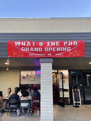 Entrance and single outdoor table - opened in November 2021in Larkfield Center (btn Cookie...Take A Bite! And Molsberry Market)