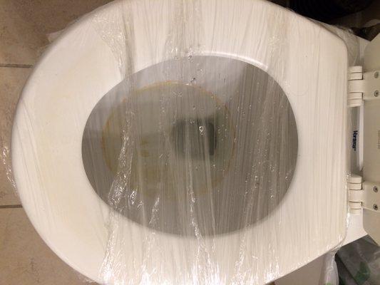 I had to put saran wrap to stop toilet water from splattering out.