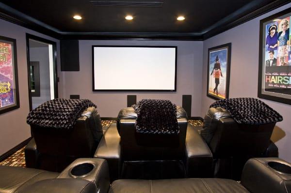 Home Theater with Theater Style Furniture and Lighting Control