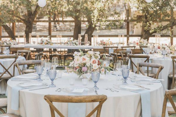 Beautiful blue theme table setting