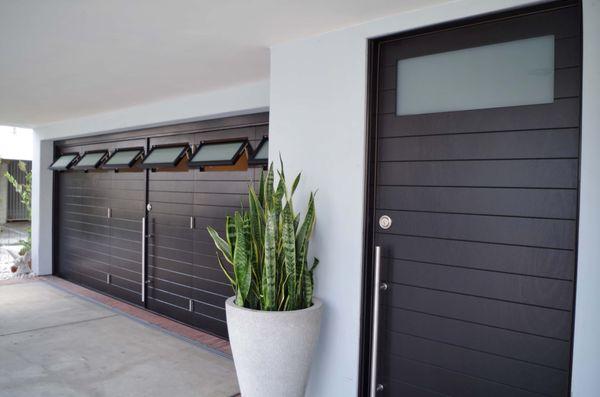 Modern Contemporary Carriage Doors and Entry Door