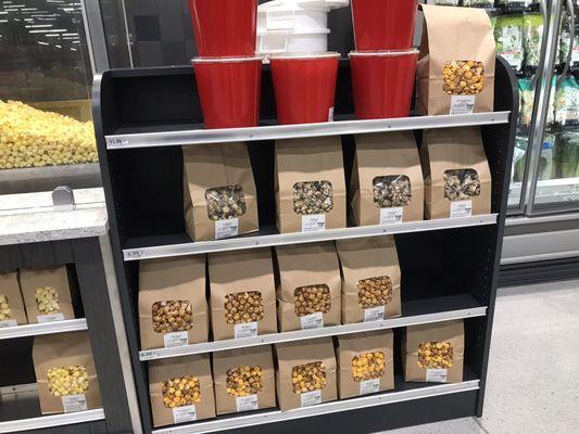 Specialized pop corn section.