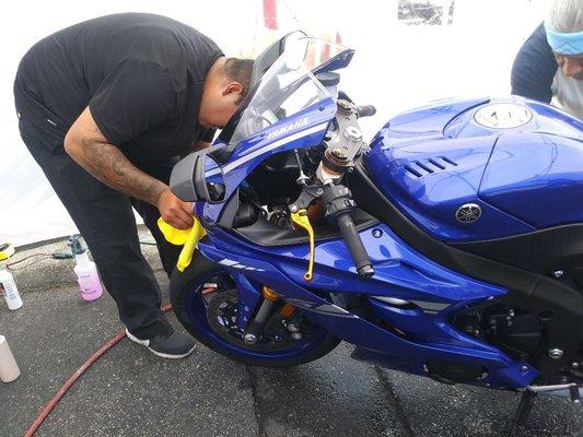 We do Motorcycle Wash, Wax and Buff