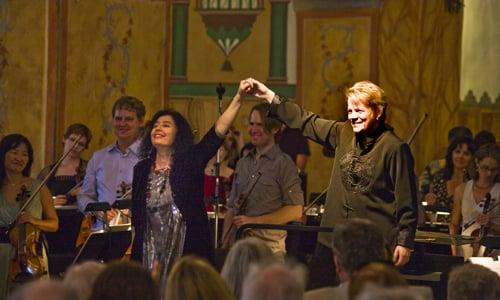 Australian composer Elena Kats-Chernin and Marin Alsop, 2010