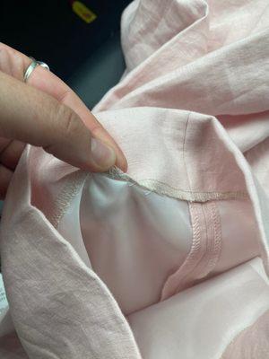 Liner under pant hemming