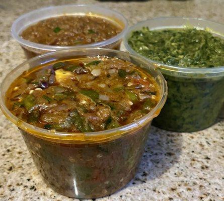 Bhindi Masala, Daal Saag, Baingan Bharta