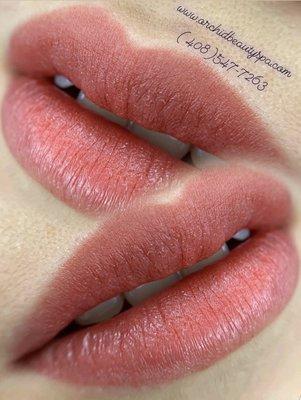 Beautiful natural Nano PMU lip color