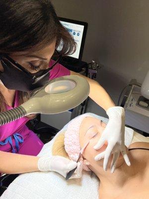 Dermaplaning will leave your skin baby smooth. To help fight acne and minimize pores.