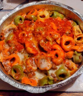 Cheese Tortellini with Meat Sauce