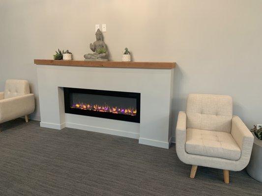 fire feature in waiting area