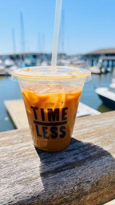 Coffee. Cold brew latte with vanilla