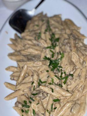 Penne pasta porcini cognac cream