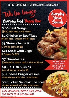 Happy Hours Food Specials