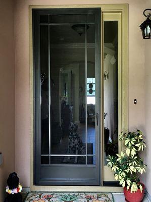 Q-1540 Bronze 36" x 96" Custom Aluminum Screen Door. Villas at Kehalani. Wailuku,Hi.