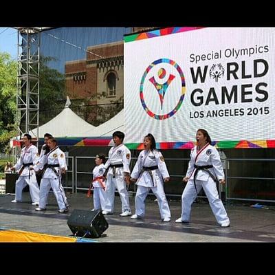 Robert Guerrero & Joie Mia Sanchez doing a Taekwondo demonstration for the 2015 Special Olympics!