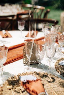 Melodia Glassware Collection, Catalonia Placemats and Moon Matte Flatware