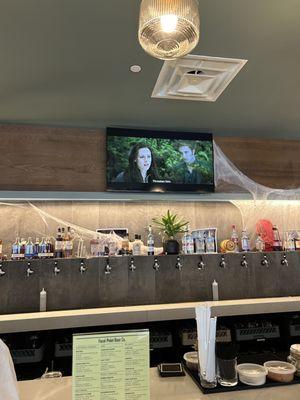 The bar area at Halloween