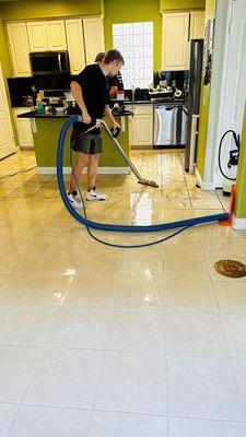 Grout cleaning.