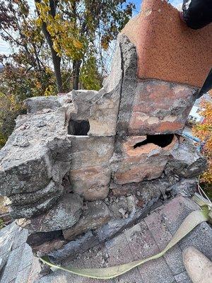 Repairing old chimney