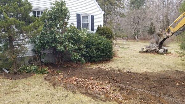 Trenching done to the house.  Connected and filled in.