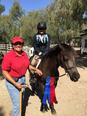 Courtney Wlasiuk and Peck Farm's Blackberry Swirl, Tri Valley Year End Reserve Champion. Another Champion!