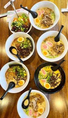 Sutk don, 3 tonkatsu beef suktyak ramen, 2 tonkotsu black ramen, and 1 tonkatsu shoyu!