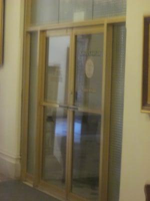 The doors to the office of the Governor. Picture taking in/around the office is a no-no and a state trooper is there to regulate if need be.