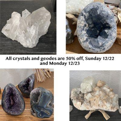 Take advantage of our  pre-Christmas special on crystals and geodes