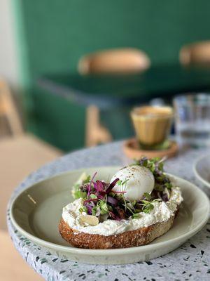 Ricotta Mushie Toast w/egg