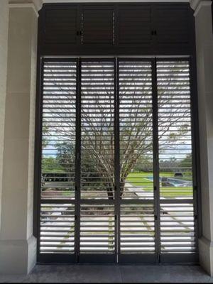 Aluminum plantation shutters outdoor