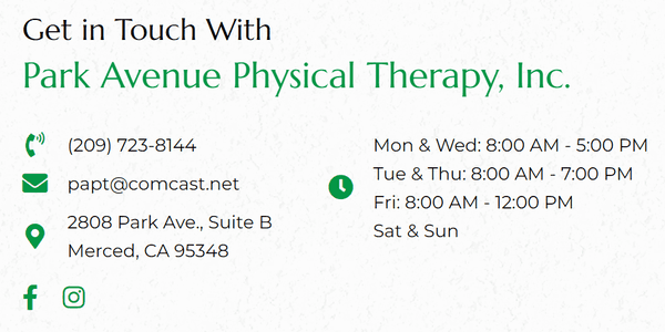 How to get in contact with us at Park Avenue Physical Therapy, INC