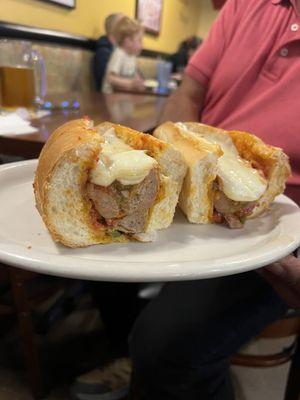 Italian sausage sandwich