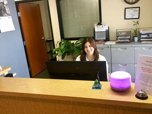 Ashley: sweet, helpful office staff ready to greet you at the front desk when you walk in.