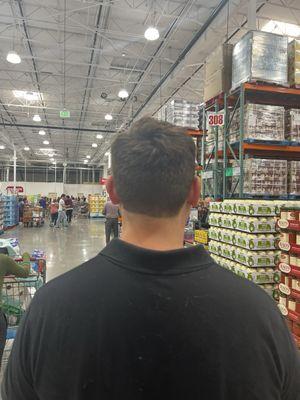 Bad line up. This is how Supercuts left my boyfriend after paying 30 and leaving a tip. Absolutely ridiculous haircut.