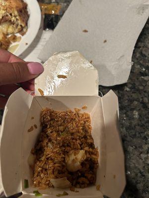 How much grease was on the box of rice.