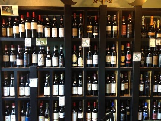 Extensive selection of Italian wines.