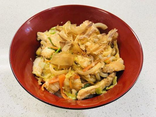 Pan fried chicken udon