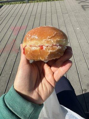 Raspberry filled doughnut