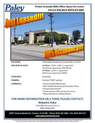 Just Leased Office Space