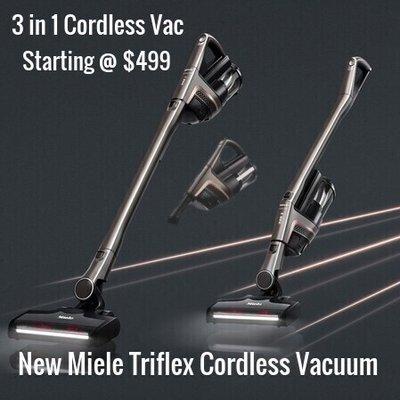 New! Miele Triflex cordless vacuum cleaner! Ready to ditch your old vacuum cleaner? The Miele Triflex is lightweight under 8 lbs & agile!