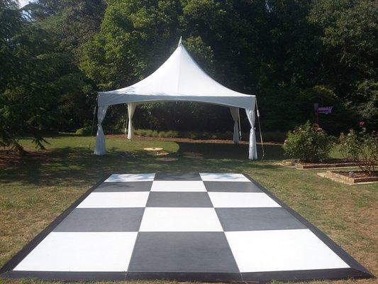 20X20 with  Black & White Dance Floor