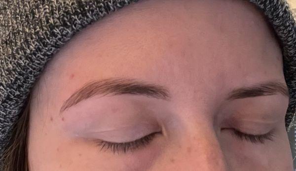 Waxed eyebrows