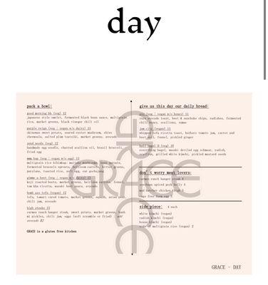 Day menu