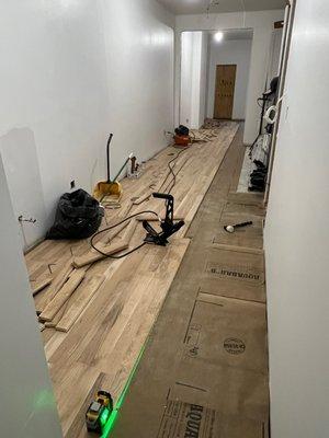 installation of a wooden floor