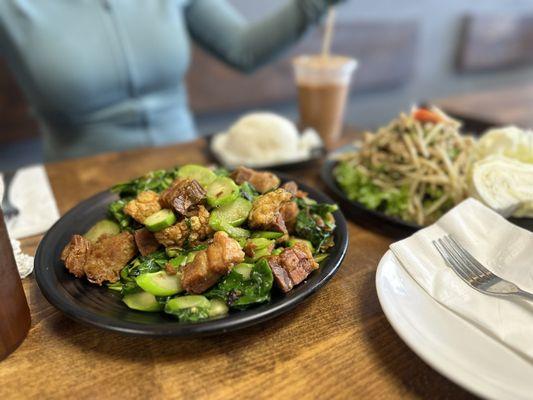 Crispy Pork with Chinese Broccoli