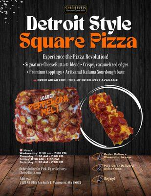 CheeseButta Detroit Inspired Craft Pizza